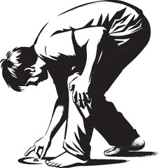 Fototapeta premium Toe-tally unconventional: A whimsical take on bending limits wit