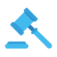 Minimalist blue gavel on a solid black background visual