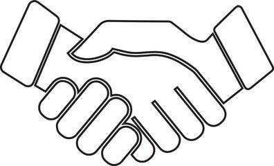 Handshake Line Art Icon Vector Illustration Agreement Deal Partnership Business Cooperation Hand Communication Contact Interaction Teamwork Success Greeting