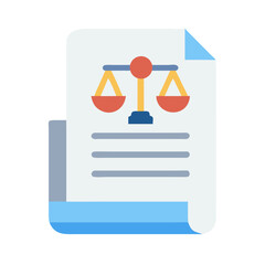 Paper with scales of justice representing legal document
