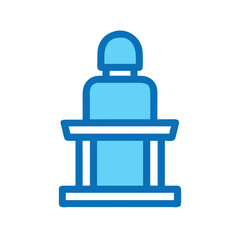 Stylized Podium Icon on Black Background for Presentations