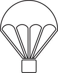 Parachute Icon Vector Silhouette: Safety, Sport, Adventure Gear, Aerial Activity on Transparent Background for Skydiving and Emergency Equipment