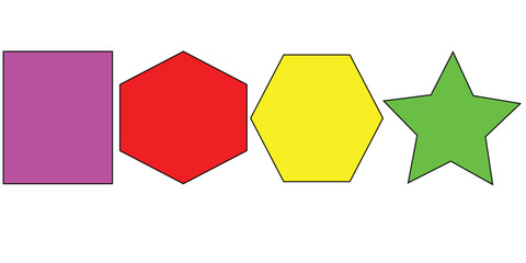 quadrangle, pentagon, hexagon, octagon icon. vector geometry pentagonal, hexagonal, octagonal polygon. five, six, eight sided polygon lines.