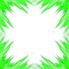 Abstract Green Smoke Flame Frame Border