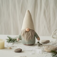 Scandinavian Christmas Gnome Decoration – Minimalist Holiday Nordic Home Decor