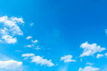 Panorama of cloud clear sky background for summer vacation concept at ocean and summer sea water with sunlight of beautiful cloudy	