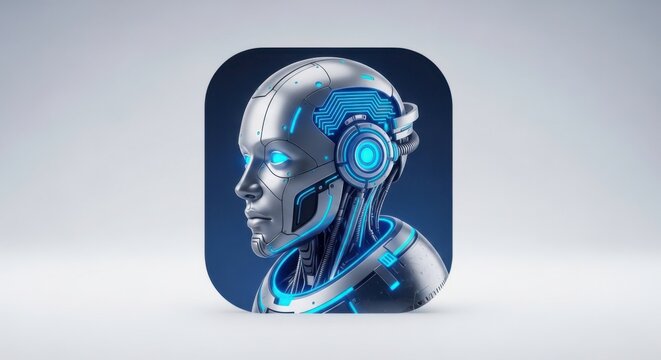 Blue metal plate with numbers on a silver metal plate illustrating the 3D rendering of a human anatomy model's skull and brain