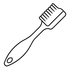 Toothbrush Icon One Line Drawing Minimalist Outline Vector Design