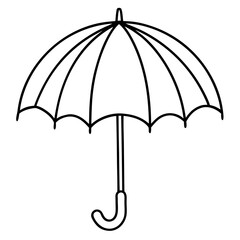 Umbrella Line Drawing Vector Minimalist One Line Hand Drawn Design Icon