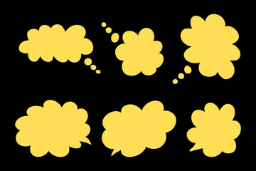 Yellow Speech Bubbles and Text Boxes Vector Collection