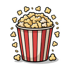 Popcorn Bucket Cartoon Illustration