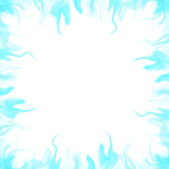 Cyan Flame Frame Overlay PNG
