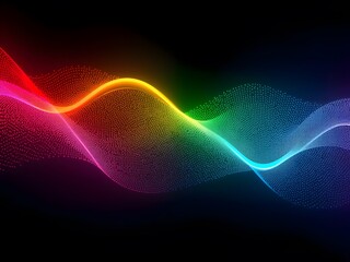 Naklejka premium Futuristic rainbow fractal waves glowing in motion