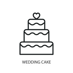 Wedding cake thin line icons. Original vector illustration.