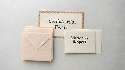 Obraz premium Confidential Documents and Envelope with Notes on Privacy, Respect, and Personal Information Management