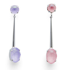  Ear rings-fancy earring-new design-beautiful-modern earring-stylish-round earring-fashionable-model earring-modular-pink-purple-white background.