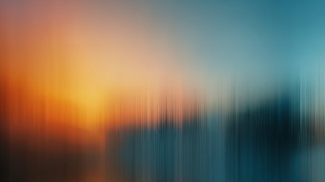 Soft Gradient Motion Mist Abstract in Warm Orange and Cool Blue Tones
