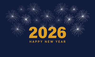 2026 Happy New Year Background Design. Greeting Card, Banner, Poster. Vector Illustration.