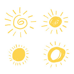 Yellow doodle sun