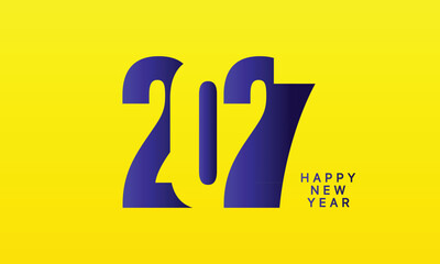 2027 Happy New Year Background Design. Greeting Card, Banner, Poster. Vector Illustration.