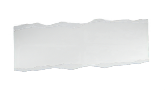 Craft a modern layout with this torn white paper scrap, perfect for adding a unique touch to your designs and presentations instantly