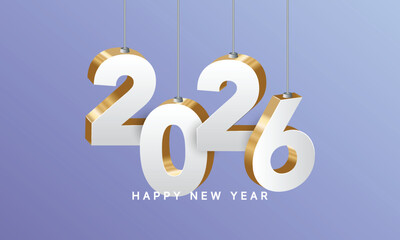 2026 Happy New Year Background Design. Greeting Card, Banner, Poster. Vector Illustration.