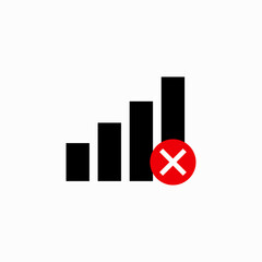 Not connected signal sign vector illustration