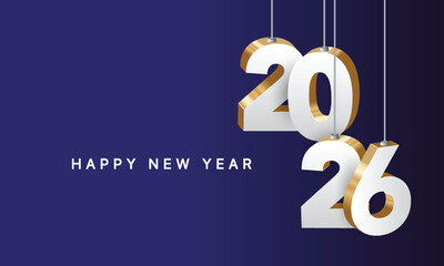 2026 Happy New Year Background Design. Greeting Card, Banner, Poster. Vector Illustration.