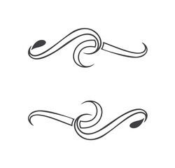 Two symmetrical decorative flourishes, elegant and stylized, on a white background.