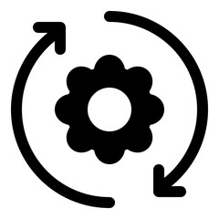 Gear process icon for workflow and automation