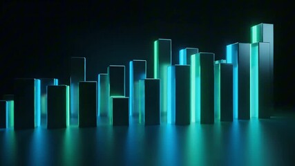 Dynamic Data Visualizing Progress with Colorful Bar Graphs on a Dark Background for Business Reports and Statistical Insights - Powered by Adobe