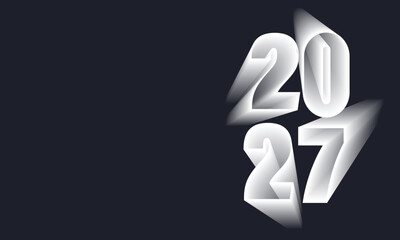 2027 Happy New Year Background Design. Greeting Card, Banner, Poster. Vector Illustration.