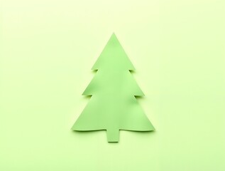 Obraz premium abstract pop art pastel neon illustration of a stylized Green paper with a Christmas tree shaped cutout on a matching background