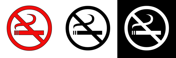 Clear no smoking sign with a red circle and diagonal line. Great for safety signage, public areas, or health awareness graphics.