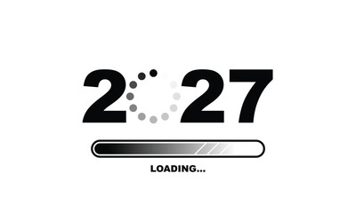 2027 Happy New Year Background Design. Greeting Card, Banner, Poster. Vector Illustration.