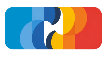 Abstract Colorful Geometric Pattern on White Background with Bright Blue Yellow Red Shades