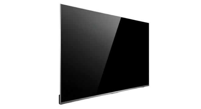 Modern Flat Screen Television with Black Frame in Dark Environment