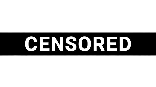 Censored Black and White Image with Bold Text Covering Content