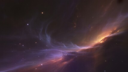 Vibrant nebula with glowing cosmic dust and distant stars