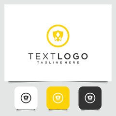 Elegant business logo showcasing a modern shield in yellow and monochrome