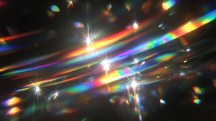 Naklejka premium Abstract rainbow light effects with vibrant colors and starburst highlights