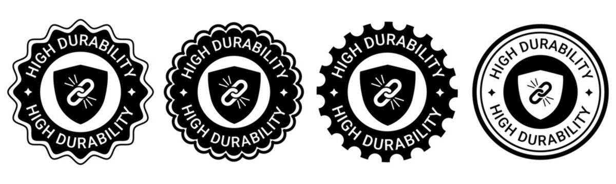 High Durability Badge Label Vector Icon Design Set