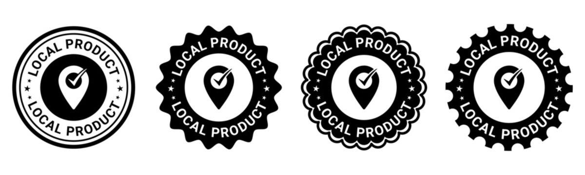 Black and White Local Product Badge Labels