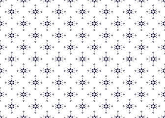 Seamless dark blue minimal floral on white background, ethnic fabric seamless pattern, design for cloth, carpet, batik, wallpaper, wrapping etc.