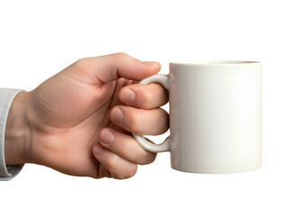 Coffee Mug Mockup Hand Holding Cup Blank Ceramic Customizable Design