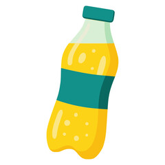 orange soda inside bottle drink beverage flat color vector illustration template design