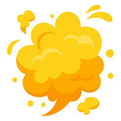 orange smoke cloud dust explosion flat color vector illustration template design