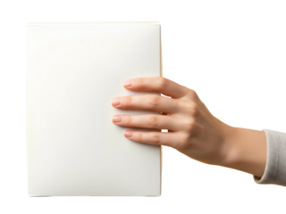 Book Mockup Hand Holding Blank Cover Design Template Advertisement