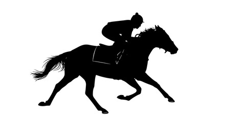 Horse racing silhouette vector image featuring equestrian sport and thoroughbred racehorse for design needs