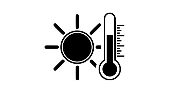 Sun thermometer temperature heat hot weather climate forecast summer warm degree celsius fahrenheit icon